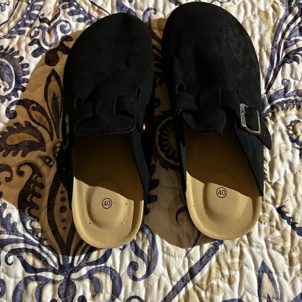 Amazon Black Mules with Buckle
